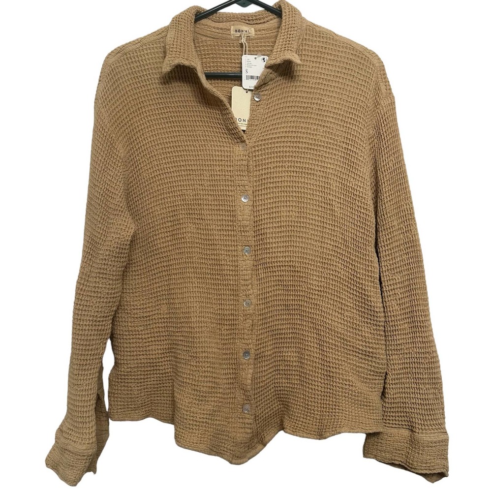 DONNI. Tan Button Down Shirt
